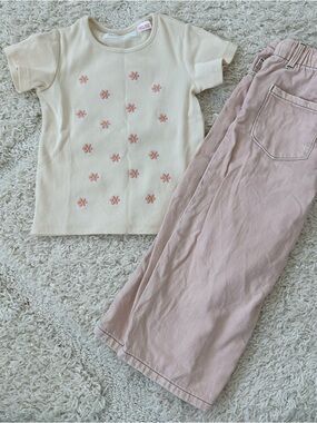 Zara Floral Tee & Pink Pants Set